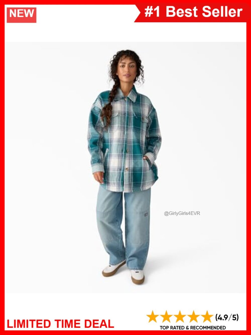 Flannel Shirt Jacket Oversized Fit Button Front Chest Pockets Work Utility - Picture 2 of 4